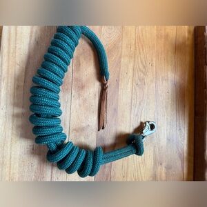 Green Braided lunge line/lead rope 15” with snap…